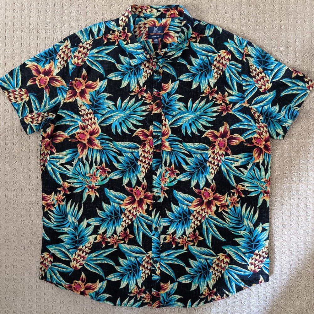 Men's George Slim Fit Hawaiian Shirt (A172)